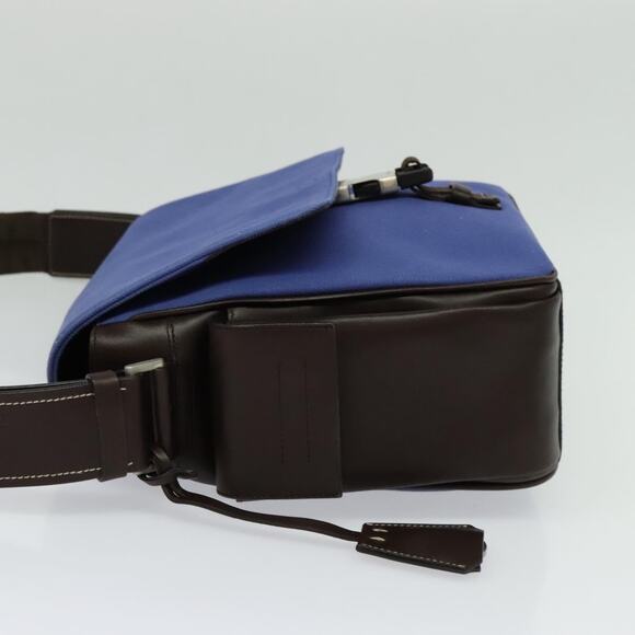 PRADA Shoulder Bag Canvas Blue Silver - Picture 4 of 12
